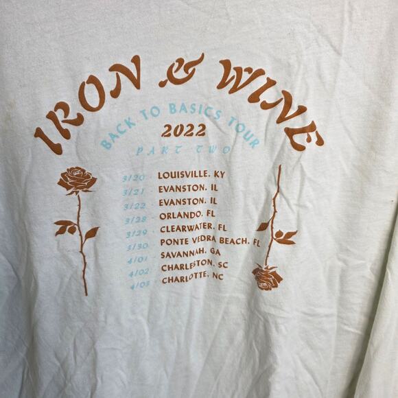 Iron and Wine, Long Sleeve Tour Tee, Men's XL - Picture 5 of 7